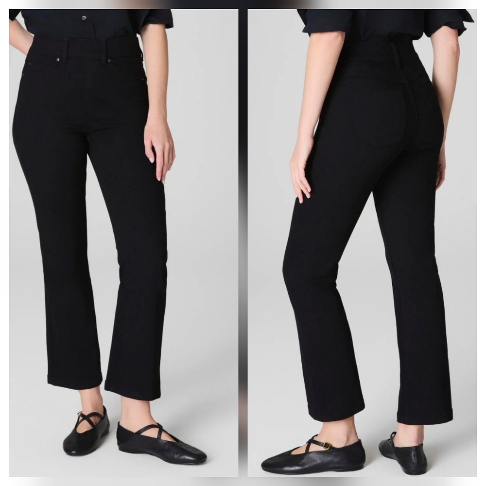 SPANX Kick Flare Ankle Jeans Clean Black‎ Large